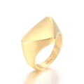 Anillo triangular geométrico moderno de acero inoxidable con acabado de espejo de oro 18K - US 8 / Dorado