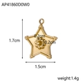 Pendentif étoile en acier inoxydable doré poli avec dimensions et poids indiqués - AP41860D0W0-Étoile polie dorée