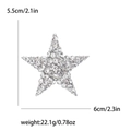 Spécifications détaillées de taille pour broche étoile argentée avec dimensions et poids - Argent