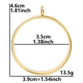 Golden stainless steel round locket pendant 3.9cm outer diameter with dimension marks - Inner Diameter 35mm - Cavity Thickness 3.5mm / Gold