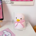 White duck cartoon night light with pink plaid bow, dimensions 7.5x9x10cm and 95.2g weight - 2# Pink Ribbon Duck