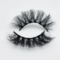 Detailed close-up of 20mm fluffy faux mink eyelashes with thick Russian volume style - B811-20F