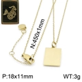 Collana con pendente quadrato costellazione Capricorno dorato e catena regolabile 450mm - Capricorno (KN200352-KLHQ)