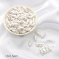 18x6,5mm unregelmäßige weiße ABS-Perlen im Barock-Stil für DIY-Schmuck und Bastelarbeiten - Stil 41 Lange Samen 18x6.5mm Weiß 10 Stk./Packung