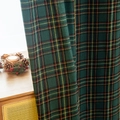 Green plaid Christmas curtain with soft velvet texture and festive tartan pattern - 70*120cm (1 Piece) / Yellow and Green Plaid / Hook