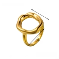 Dettaglio dimensioni anello geometrico con larghezza 2,2 cm e diametro interno 2 cm - XB46641BW0/Oro Cavo Ondulato