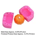 Stampo in silicone 3D a forma di zucca rosa per dolci con modello in resina arancione - Grande-Rosa