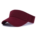 Classic burgundy cotton sun visor hat with reinforced brim for outdoor sports and running - One Size / Burgundy