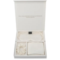 Luxury 100% mulberry silk gift set with white eye mask, silk scrunchie, and pillowcase - White