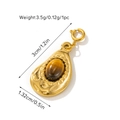 Gold-plated teardrop pendant with tiger eye stone and spring clasp, 3cm x 1.32cm size - Pendant (Water Drop Tiger Eye Style 16)