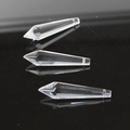 Faceted clear crystal prism pendants for DIY chandelier decoration in long drop shape - Pointed Cone Transparent (76mm)