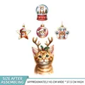 Sticker mural chat de Noël avec bois de renne et autocollants d'étoiles - Ensemble de Chat de Noël / Moyen (30x45cm)