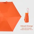 Mini flat sun umbrella in vibrant orange with compact 15cm folding length for portability - No Box / Vibrant Orange