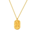 Goldene Edelstahlkette mit ovalem Schütze-Sternzeichen-Anhänger und weißen Zirkonias - Schütze