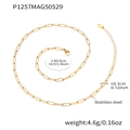 Detailoverzicht van de 42+5 cm gouden roestvrijstalen ketting met volledige maatspecificaties - Kale Ketting / 42+5cm / Goud
