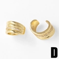 Three-layer gold-plated ear cuff earrings with sparkling inlaid cubic zirconia crystals - Style D-Triple Layer Zirconia / Gold/Clear