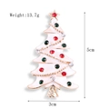 White enamel Christmas tree brooch with colorful rhinestones and gold plating 13.7g - xz4098 White Christmas Tree