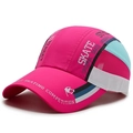 Quick-dry rose pink baseball cap for outdoor sports with breathable skating graphic - Rose Red