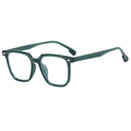 Occhiali quadrati oversize verde scuro traslucido per donna dal design retrò - Verde Gelatina (C02)