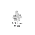 Silver four-leaf clover stainless steel pendant, 9x11mm DIY jewelry accessory - Lucky Clover / Steel Color Lucky Clover