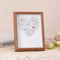 Marco de fotos de madera en forma de corazón con Te amo en varios idiomas regalo - 8 Pulgadas (15*20cm) / Nogal
