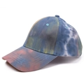 Detailed view of vibrant tie-dye gradient baseball cap with fine stitching and textures - Rainbow (#1)