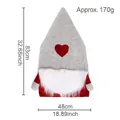Christmas gnome chair cover in red and grey felt featuring white beard and heart detail - Heart Forest Gnome Grey Hat