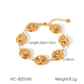 Dettaglio del bracciale a maglie cave in oro 18K con dimensioni 18cm più 3cm di estensione - Bracciale a Naso di Maiale (HC-B20240)