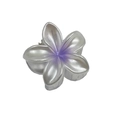 Purple gradient plumeria hair claw clip with 4cm glitter pearl finish and shark clip - Pearly Frangipani / Purple