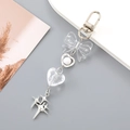 Portachiavi Y2K argento con fiocco trasparente, perla a cuore e stella metallica - Pendaglio Stella Con Fiocco (K4846) / Bianco (K4846)