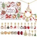 Golden Christmas advent calendar DIY bracelet kit with festive charms and star pendants - White Necklace Bracelet SDT058-2