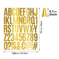 Goldene 2-Zoll wasserfeste Metallic-Alphabet- und Zahlenaufkleber für DIY-Partydekor - 2 Zoll / Regenbogen Gold