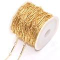 Catena a barre e maglie placcata oro 14K su bobina per creazione di gioielli e collane - 1*12mm / Oro KC (Placcato Oro Reale)