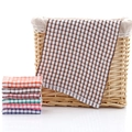 Thick checkered cotton kitchen towels in various colors including brown, orange and blue - 40*28cm / Brown