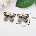 Schmetterling-Anhänger aus Emaille und Legierung für DIY Schmuckherstellung in Schwarz und Weiß - Schwarz-grauer Schmetterling / 2.2CM×1.8CM
