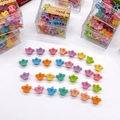 Assorted colorful mini crown hair clips for baby girls in bulk and clear gift boxes - 7# Colorful Crown Style (36Pcs Boxed)