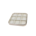 Beige velvet 9-compartment jewelry display tray with elegant gold metal frame - 29.5x29.5cm 9-Grid Tray-Beige