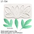 Leaf vein texture silicone mold for cake decorating and DIY clay crafts, white finish - 2# Rectangular (Palm Leaf) / Gray
