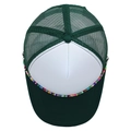 Mesh trucker hat in dark green and white featuring a unique colorful beaded chain detail - M (56-58cm) / Dark Green & White