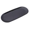 Minimalist matte black stainless steel oval candle tray for home accessory organization - Black Accessory Tray / Black