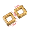 Golden 12mm square hammer finish stainless steel pendant for DIY jewelry making - Square / 5 Pieces / Gold