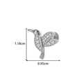 Silver hummingbird titanium stud earring with sparkling zircon inlay in 1.18cm size - Hummingbird Style - Silver (T2523-7#银)
