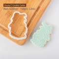 Cartoon forest house cookie cutter mold for baking cakes, white plastic, 6.2x9cm size - House C Cutter