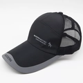 Quick-dry breathable mesh baseball cap for men with Modern British Sports text print - Adjustable / Black Mesh