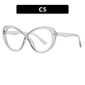 Transparent infinity frame glasses with lightweight resin material and C5 model code - Transparent Grey Frame Clear Lens