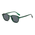 Retro-Sonnenbrille mit dunkelgrünem transparentem Rahmen und grauen Gläsern - Grüner Rahmen Graue Gläser