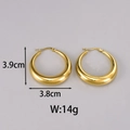 Poliert goldene hohle Creolen aus Titanstahl mit Maßen 3,9cm x 3,8cm und 14g Gewicht - Groß / Gold