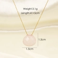 Minimalist gold stainless steel necklace with pink faceted teardrop gemstone pendant - Rose Quartz