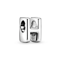 Silver letter H charm bead in polished finish for DIY personalized jewelry bracelets - Letter H