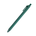 Matte dark green retractable ballpoint pen with clip on a plain white background - Dark Green